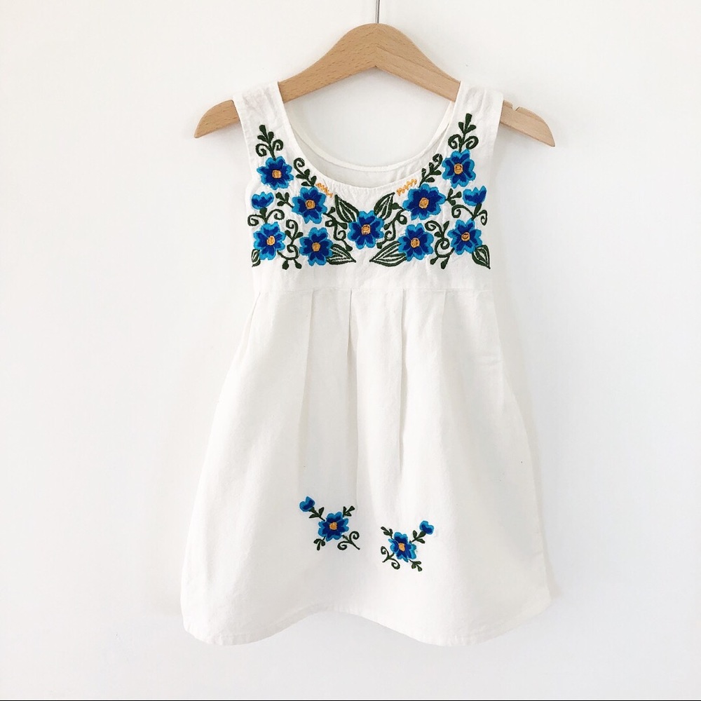100% Cotton Handmade Mexican Embroidered Dress 2T - Picture 1 of 5